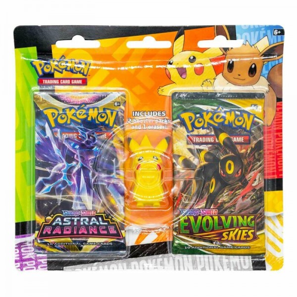 Back to School Pikachu Eraser 2-Pack Blister